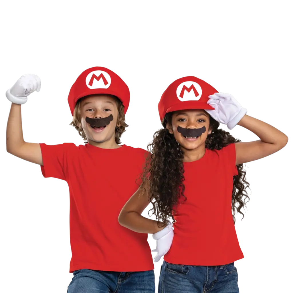 Kit accessoires Mario™ enfant – casquette, gants et moustache Super Mario™