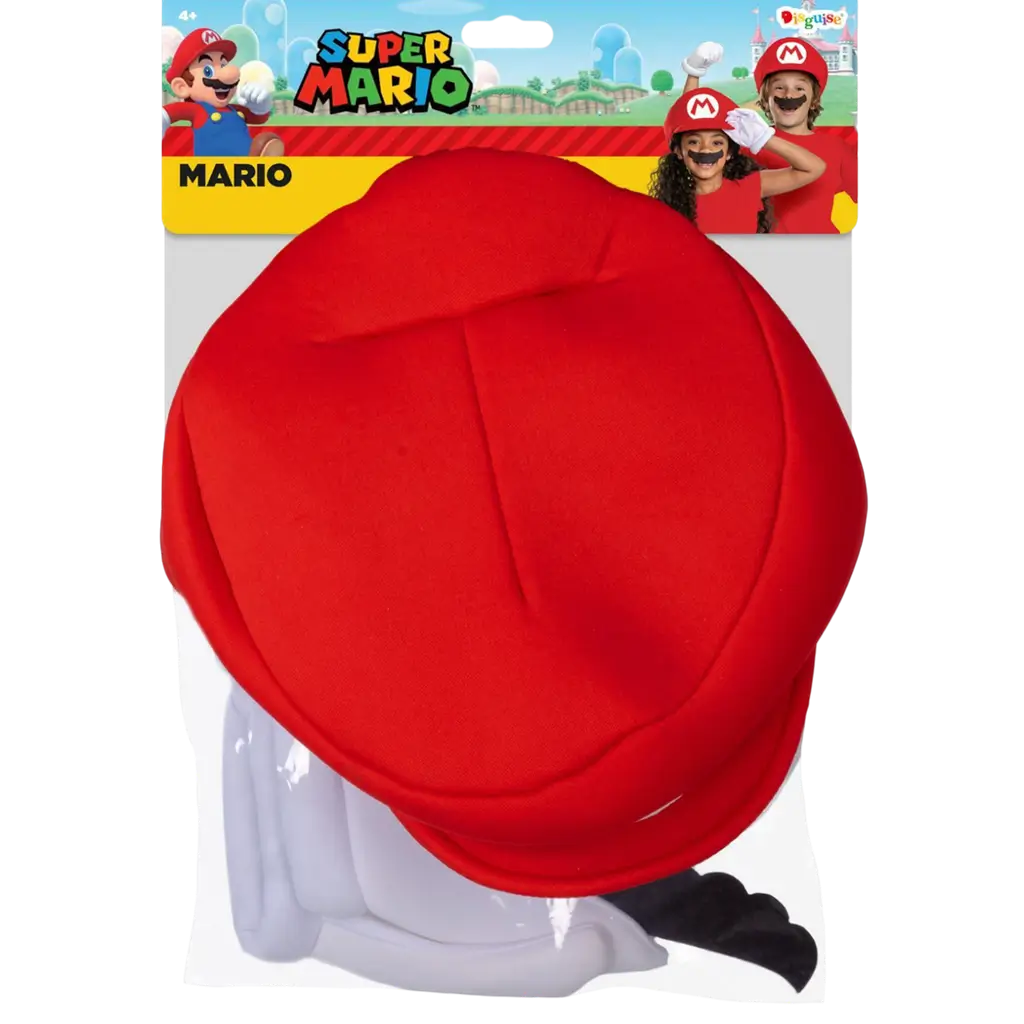 Kit accessoires Mario™ enfant – casquette, gants et moustache Super Mario™