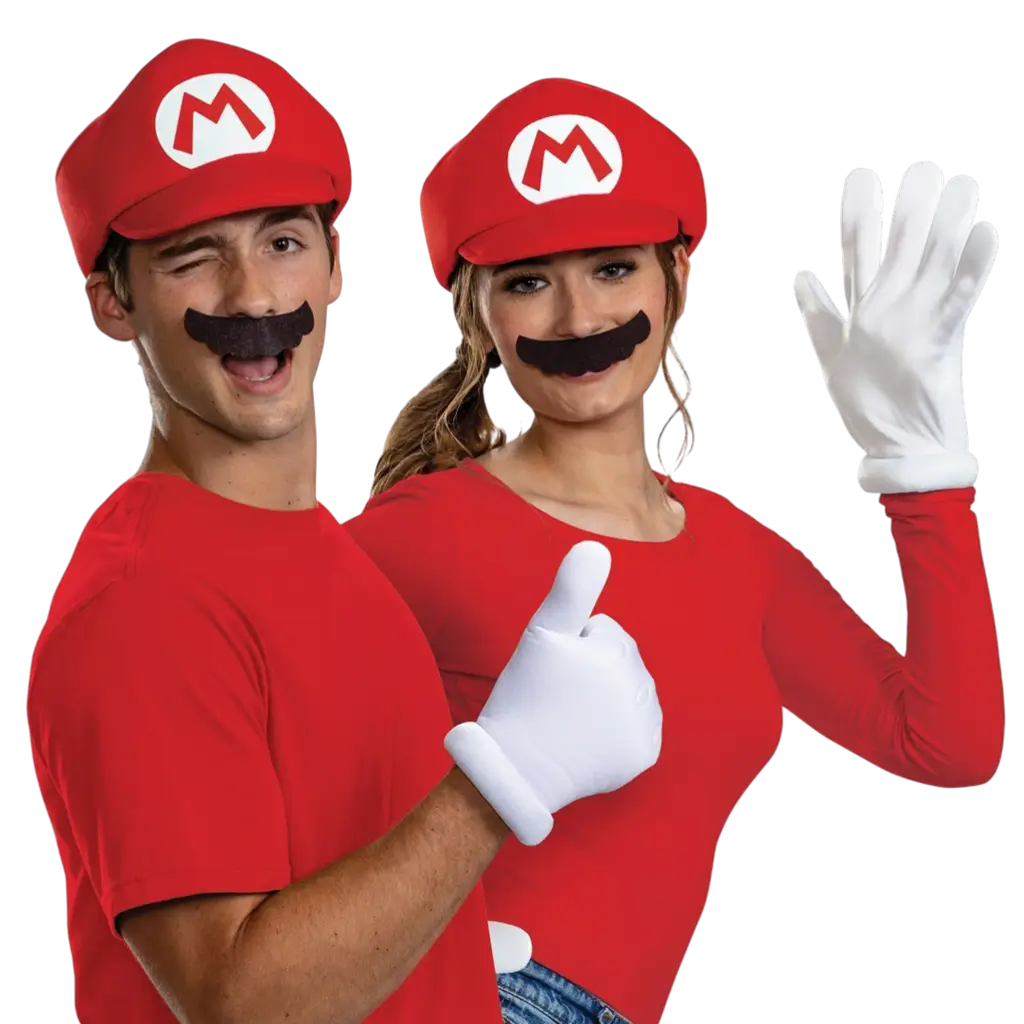 Kit accessoires Mario™ adulte – casquette, gants et moustache Super Mario™