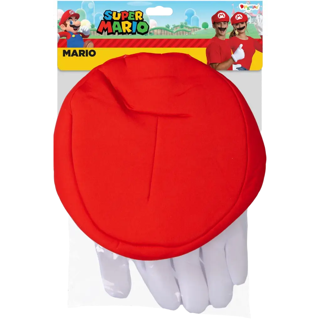 Kit accessoires Mario™ adulte – casquette, gants et moustache Super Mario™