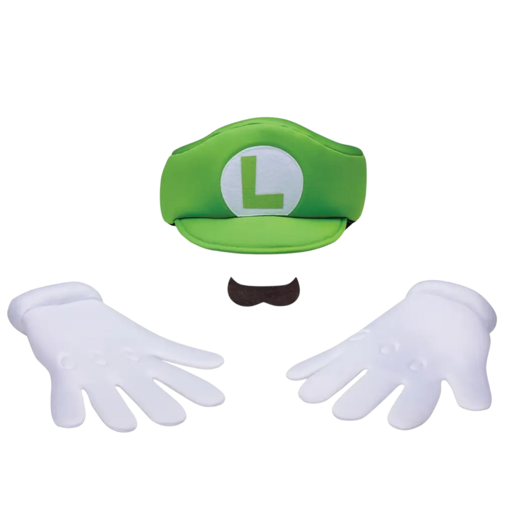 Kit accessoires Luigi™ adulte – casquette, gants et moustache Super Mario™