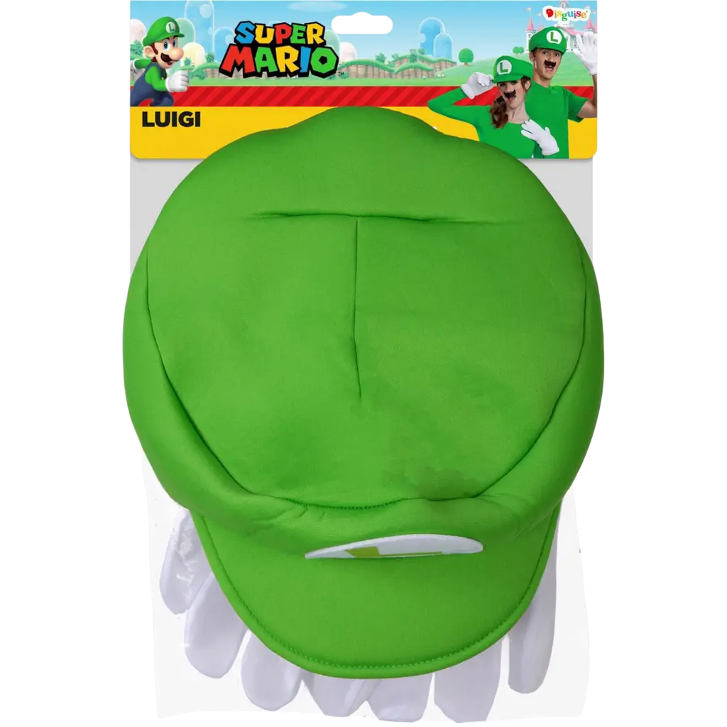 Kit accessoires Luigi™ adulte – casquette, gants et moustache Super Mario™