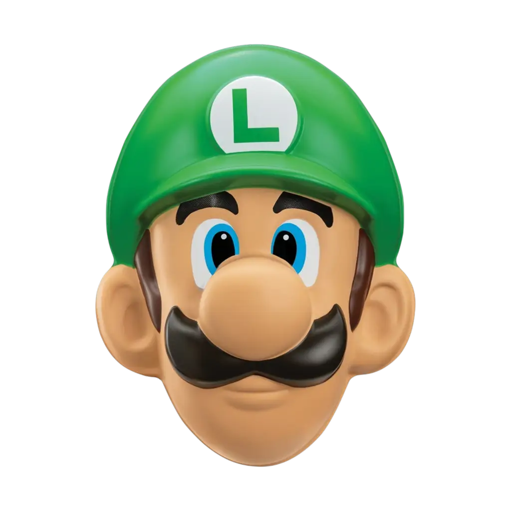 Masque Luigi™ adulte – masque officiel Super Mario™ avec élastique