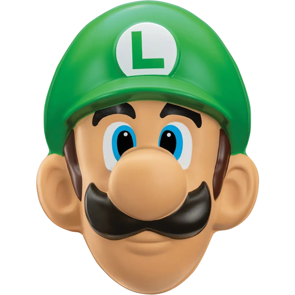 Masque Luigi™ adulte – masque officiel Super Mario™ avec élastique
