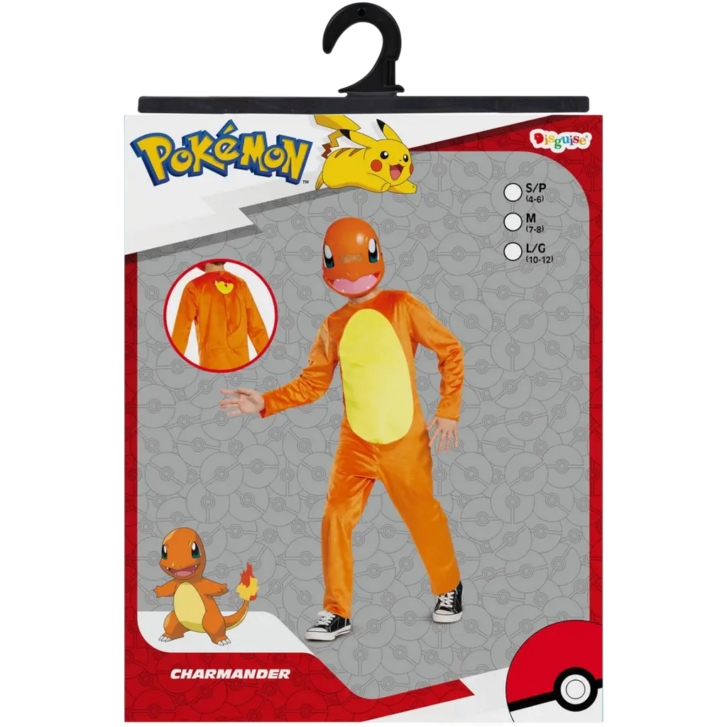 Déguisement Salamèche™ Pokémon™ enfant 7-8 ans – costume officiel avec masque