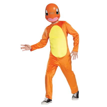 Déguisement Salamèche™ Pokémon™ enfant 7-8 ans – costume officiel avec masque