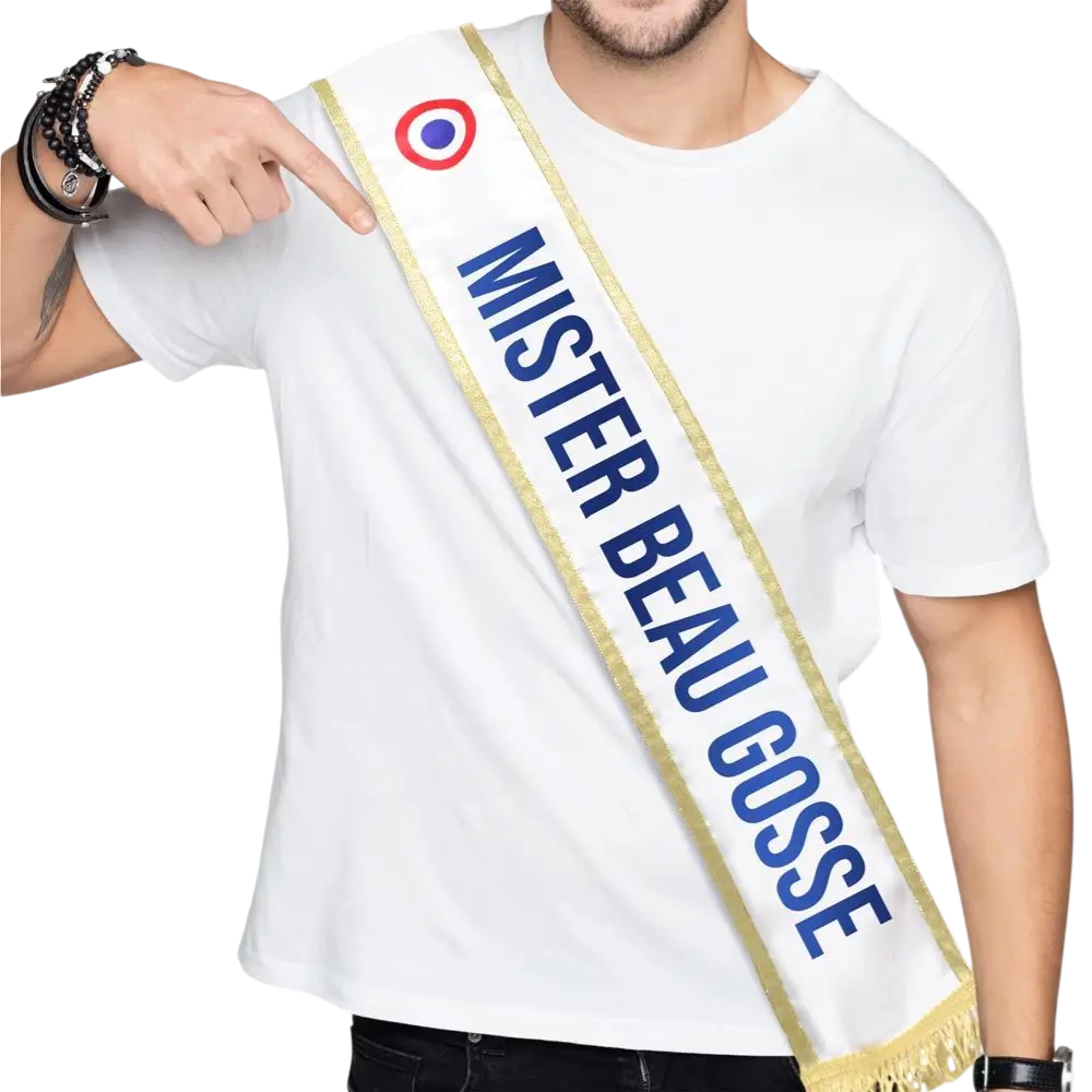 Écharpe Mister Beau Gosse – accessoire humoristique pour anniversaire et fête