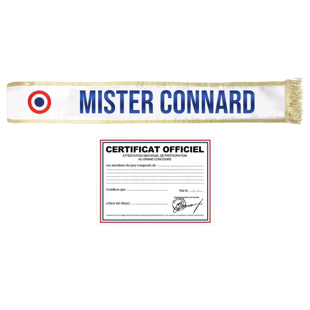 Écharpe Mister Connard – accessoire humoristique pour anniversaire et soirée festive