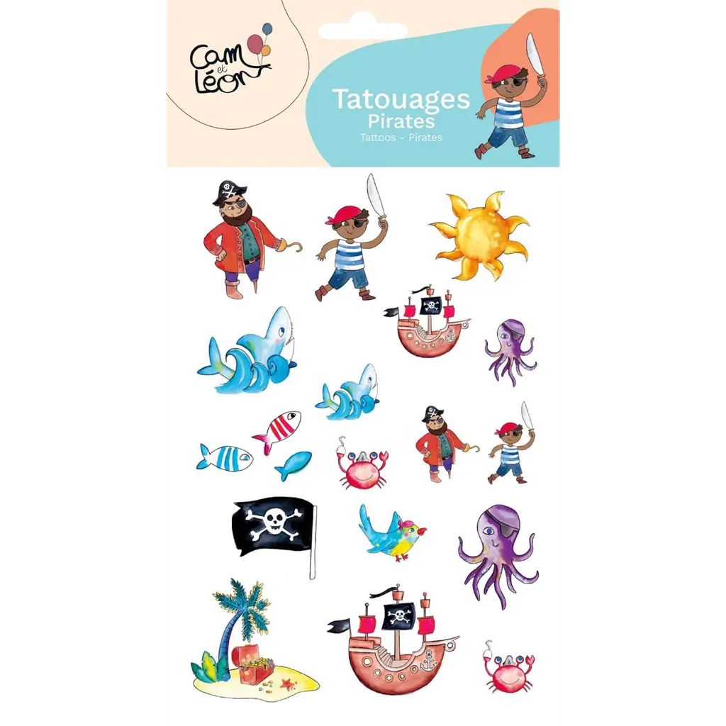 Tatouages Éphémères Pirates – Accessoires Anniversaire Enfant