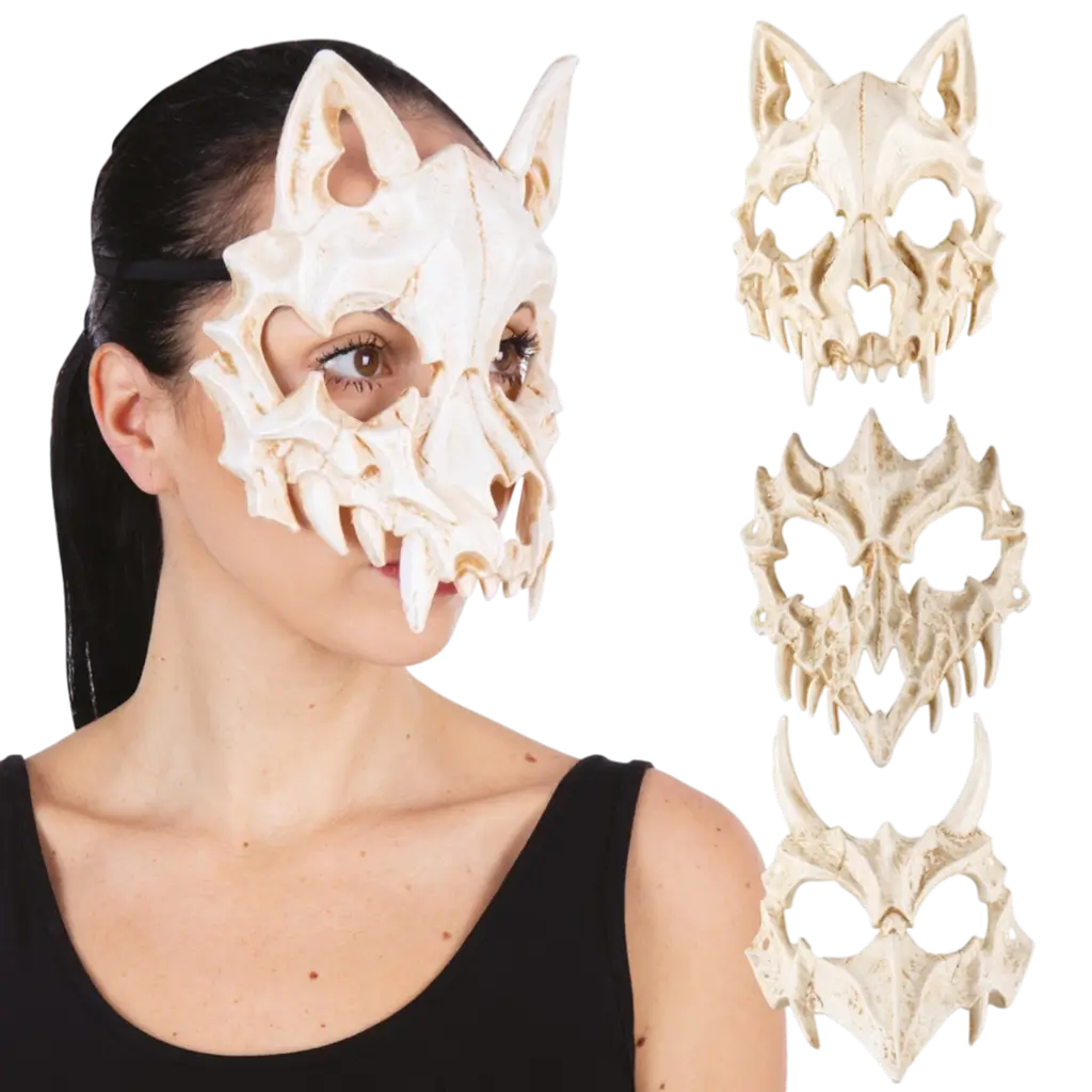 Masque Squelette Animaux Adulte – Modèle Aléatoire – Accessoires Halloween