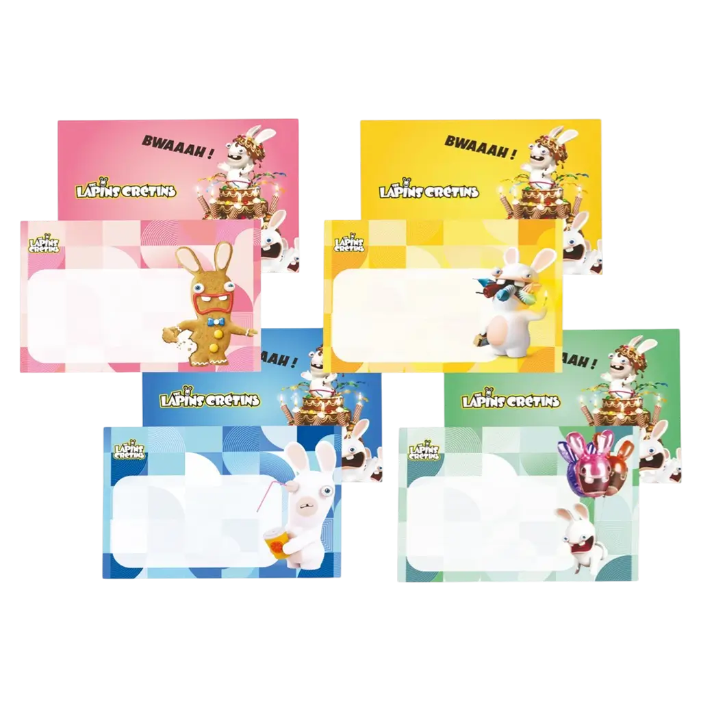 Cartes Invitation Lapins Crétins™ Lot de 8 – Anniversaire Enfant