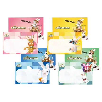 Cartes Invitation Lapins Crétins™ Lot de 8 – Anniversaire Enfant