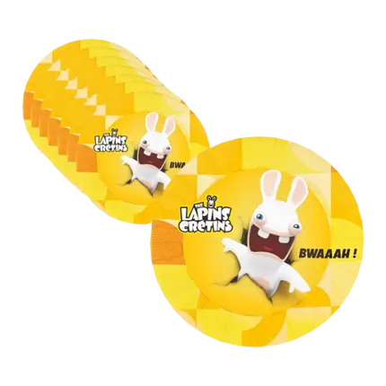 Assiettes Lapins Crétins™ 23 cm Lot de 8 – Vaisselle Anniversaire