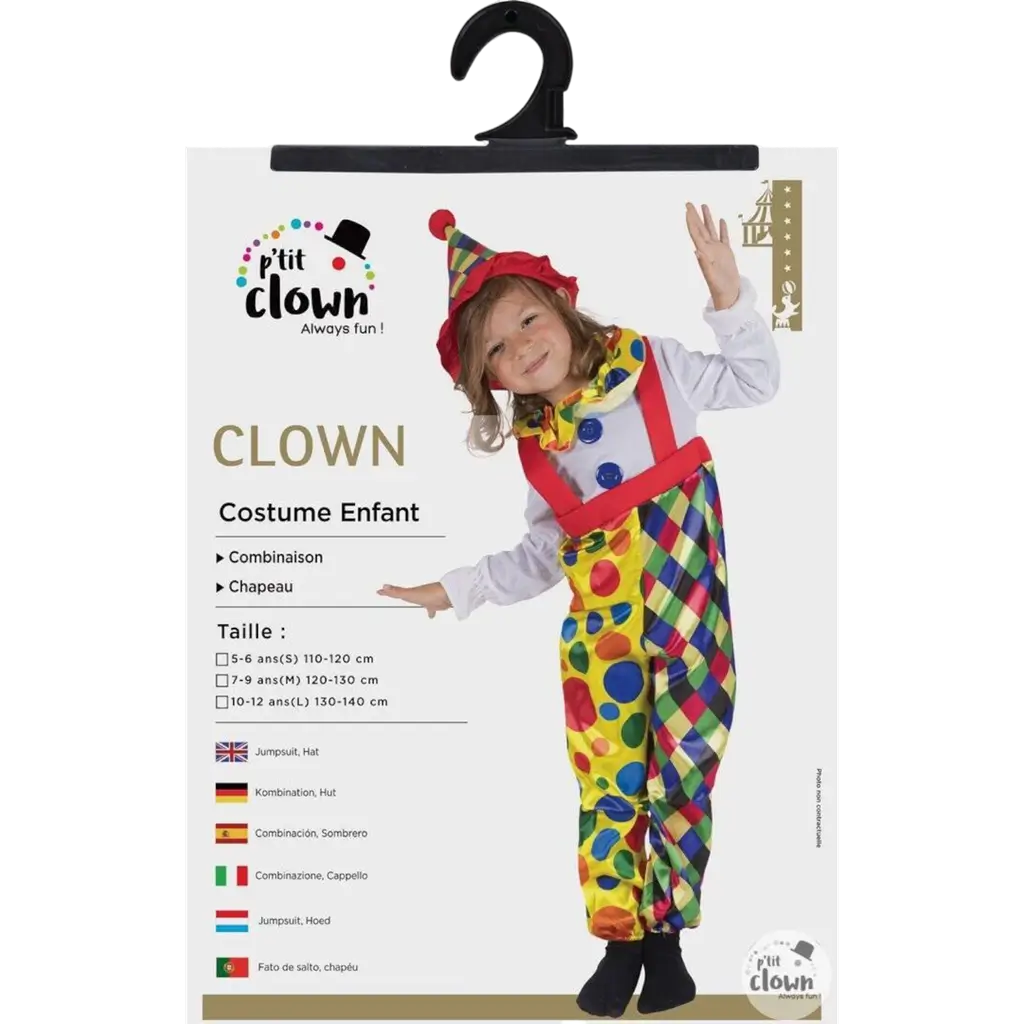 Déguisement Clown Enfant 5-6 Ans – Costume Clown