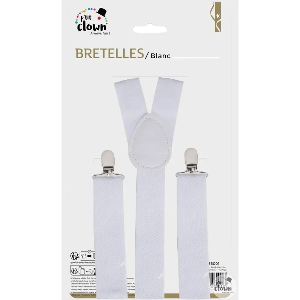 Bretelles Blanches – Accessoires Déguisement Adulte