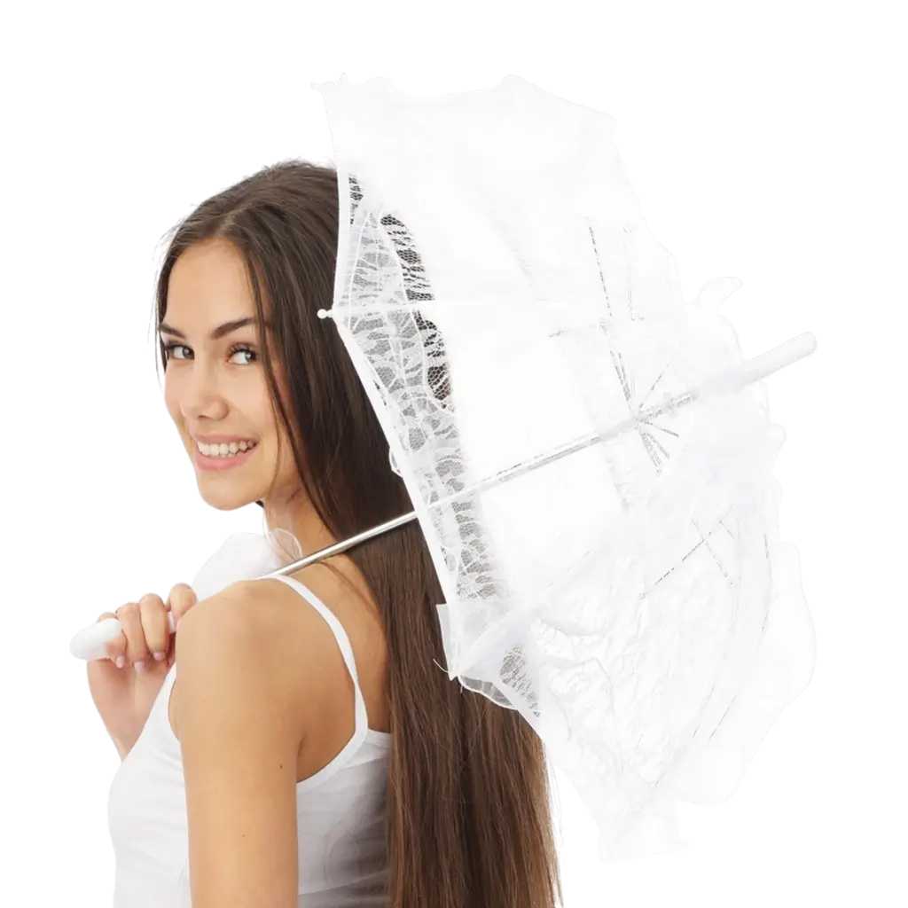 Ombrelle en Dentelle Blanche 50 cm – Accessoires Déguisement