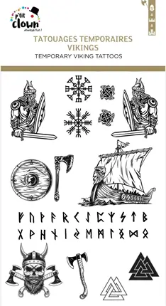 Tatouages Éphémères Vikings – Accessoires Anniversaire Enfant