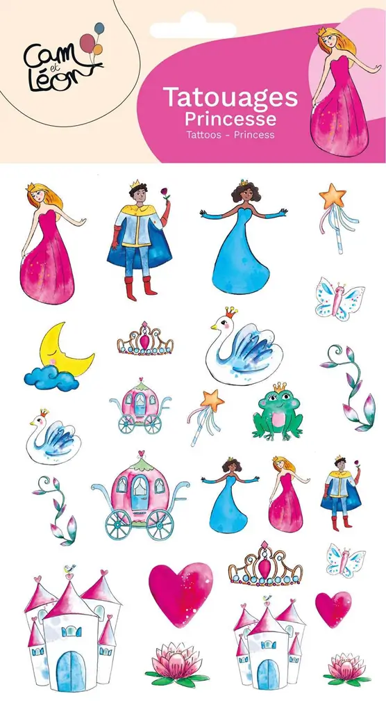 Tatouages Éphémères Princesses – Accessoires Anniversaire Enfant