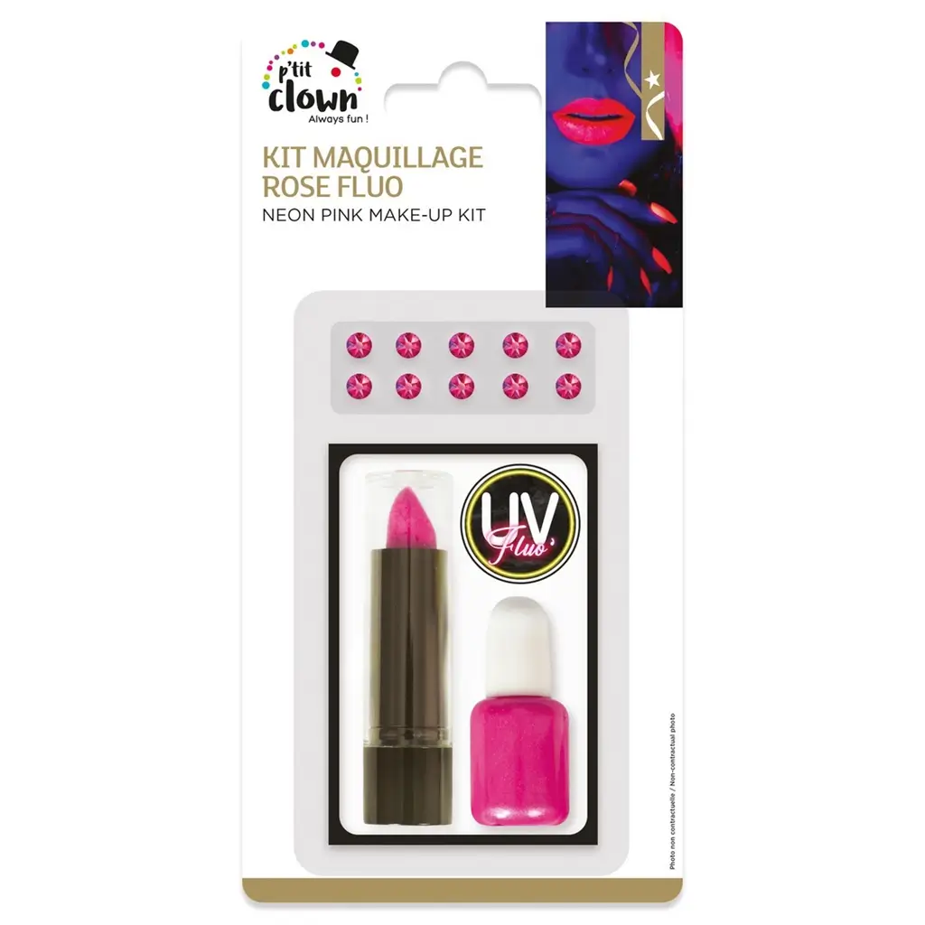 Kit Maquillage Rose Fluo – Accessoires Déguisement