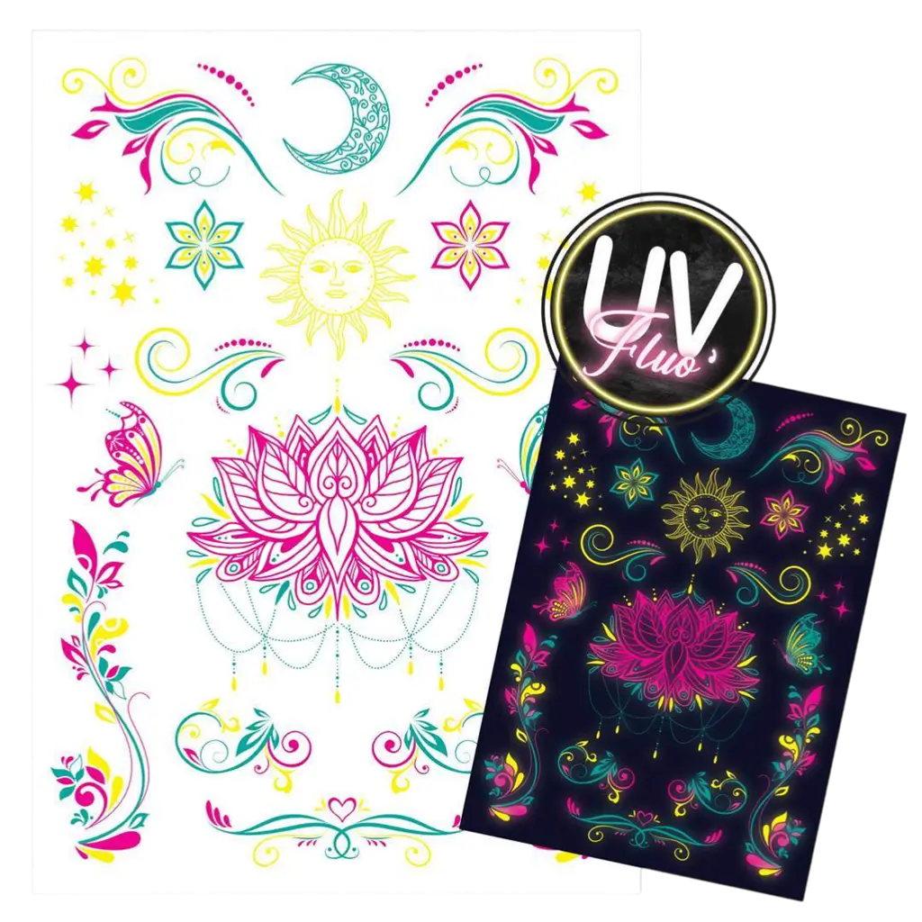 Tatouages UV Phosphorescents – Accessoires Soirée et Fête