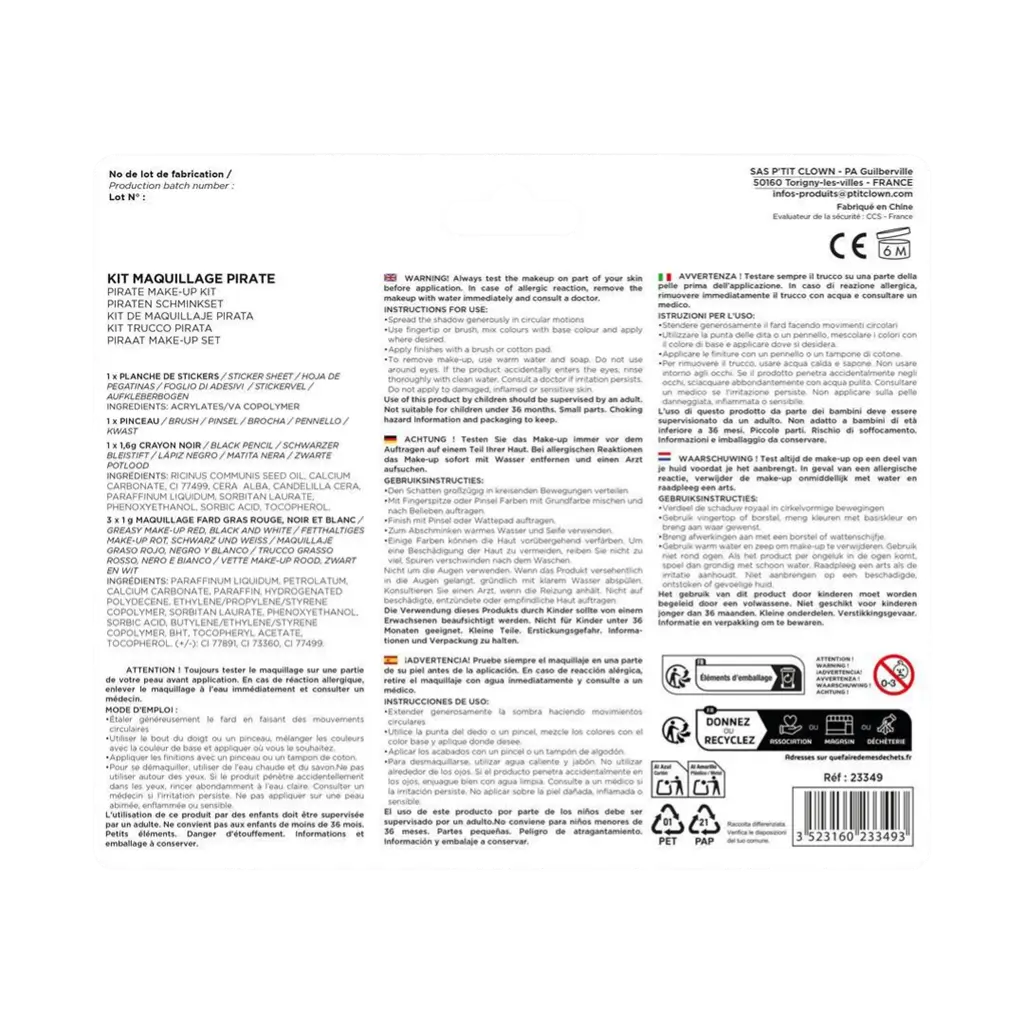 Kit Maquillage Pirate Enfant – Accessoires Déguisement