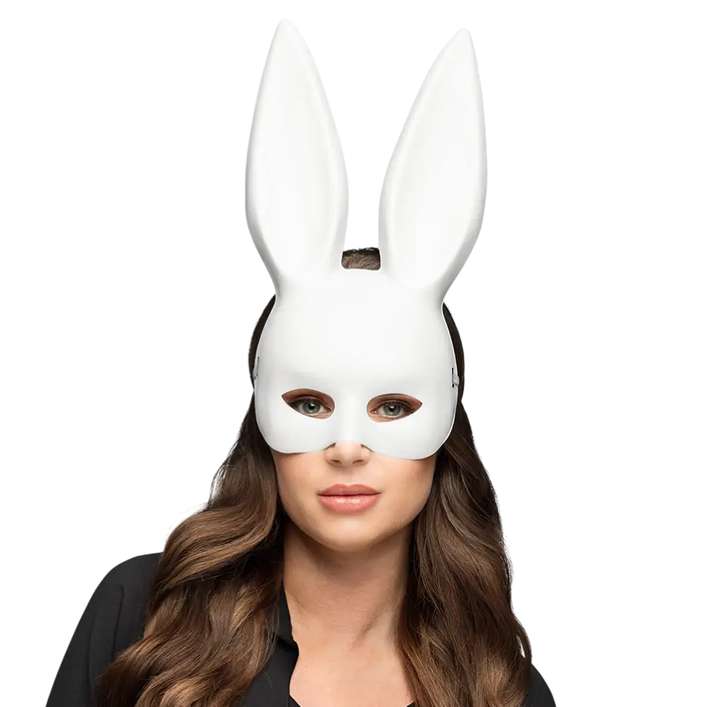 Masque Lapin Blanc Adulte – Masque Bunny Femme Soirée EVJF Carnaval