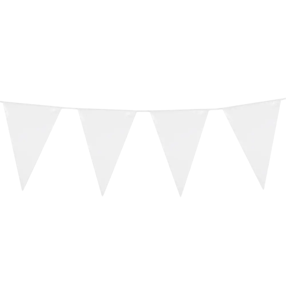 Guirlande Fanions Blanc – Décoration Mariage Baptême Anniversaire