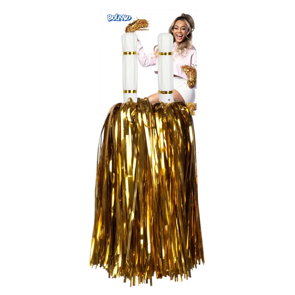 Pom Poms Métalliques Dorés – Accessoires EVJF Fête Brillante