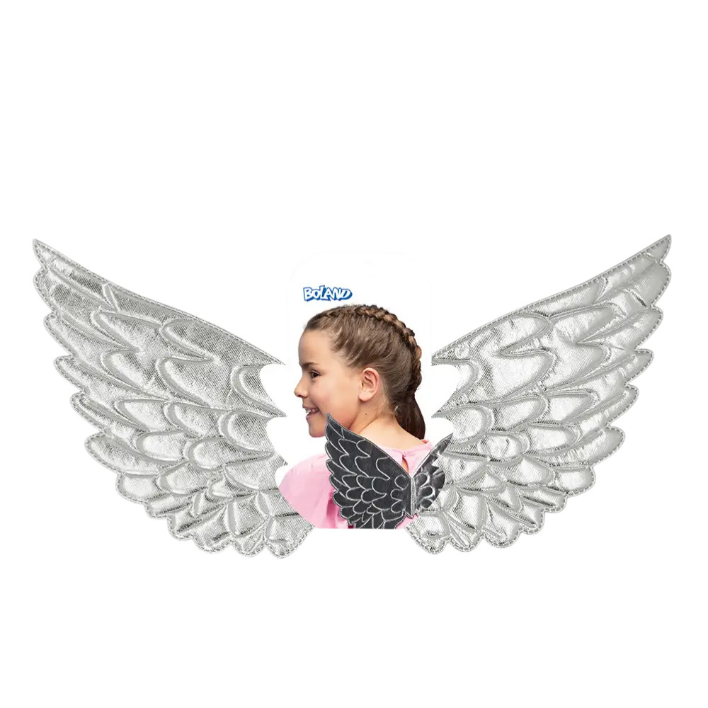 Ailes d’Ange Argent – Déguisement Ange Femme Soirée Carnaval Halloween