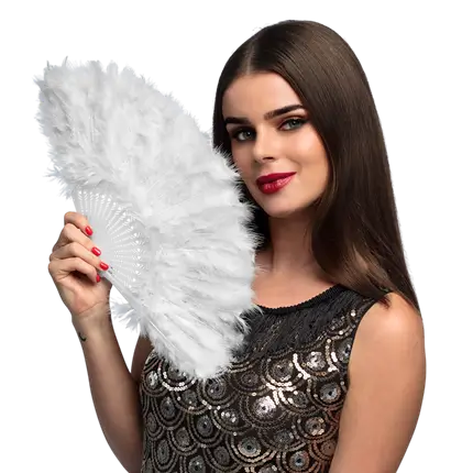 Éventail Blanc Années 20 – Accessoire Charleston Gatsby Femme