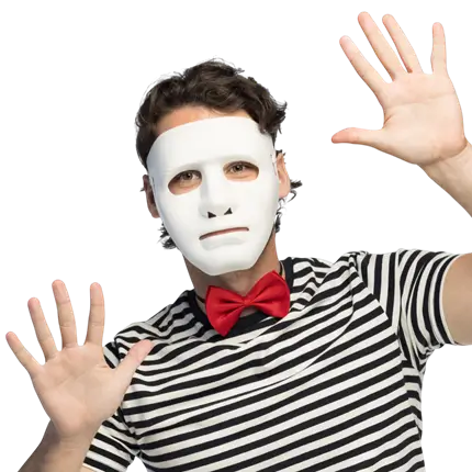 Masque Mime Blanc Théâtre – Accessoire Déguisement Artistique Carnaval Soirée
