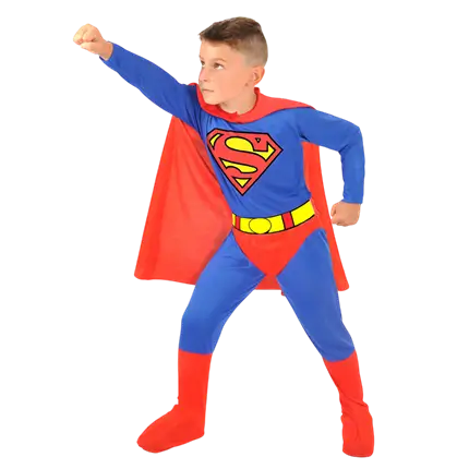 Déguisement Superman Enfant 8-10 Ans – Costume Super Héros Garçon Carnaval