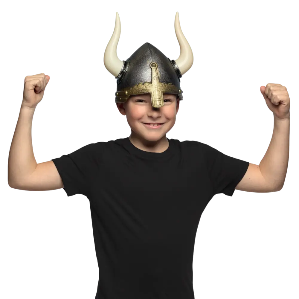 Casque Viking Enfant – Accessoire Déguisement Guerrier Nordique