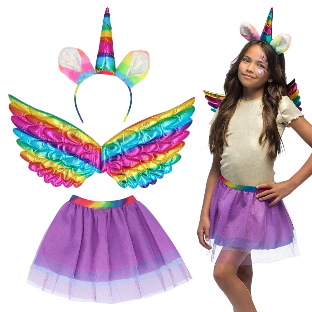 Kit Licorne Arc-en-Ciel Enfant – Accessoires Déguisement Fée Fantaisie