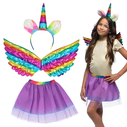 Kit Licorne Arc-en-Ciel Enfant – Accessoires Déguisement Fée Fantaisie