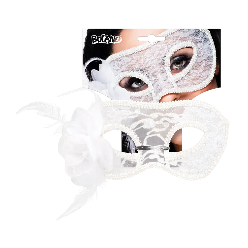 Masque Dentelle Blanc Femme – Masque Vénitien Élégant Soirée Carnaval