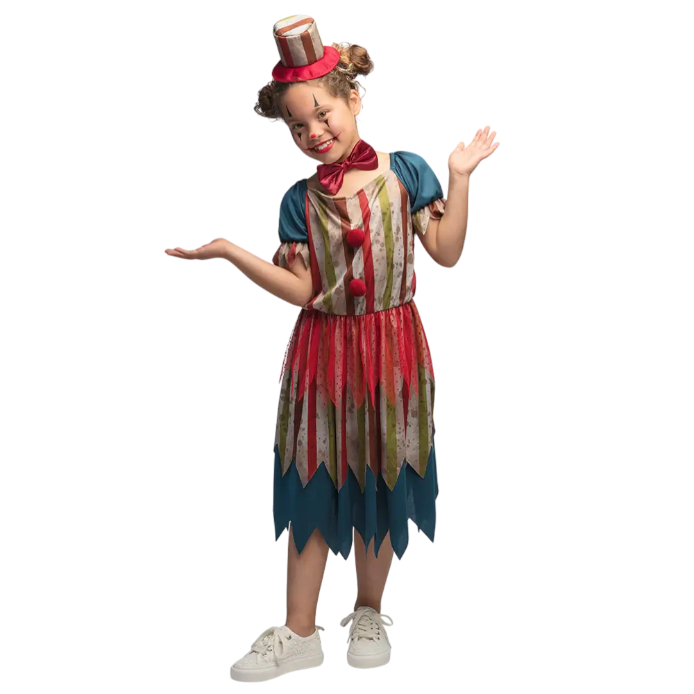 Déguisement Clown Maléfique Fille 10-12 Ans – Costume Horreur Halloween