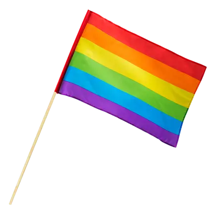Drapeau Arc-en-ciel à Main – Drapeau Pride LGBTQ+ avec Bâton