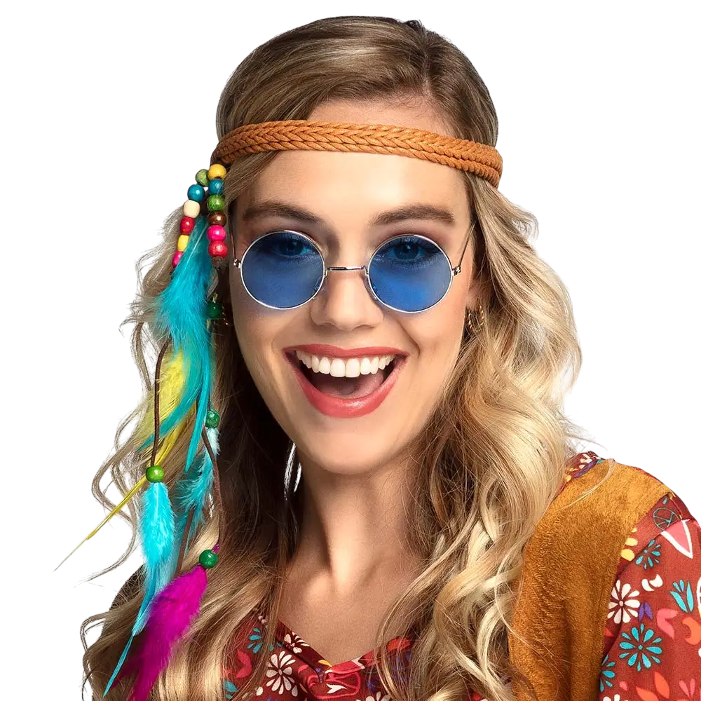 Lunettes Hippie John bleues – Lunettes Rétro Rondes Années 60