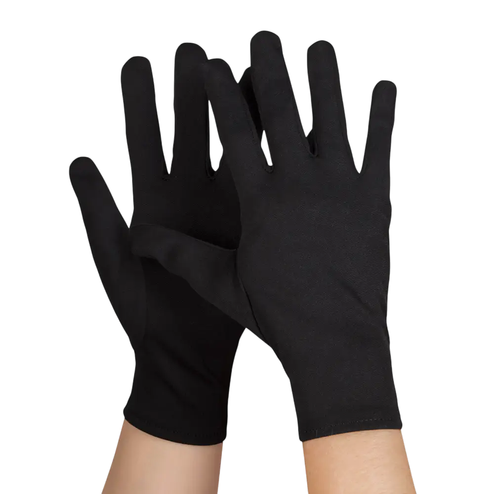 Gants Courts Noirs Basic – Accessoire Déguisement Élégant Adulte