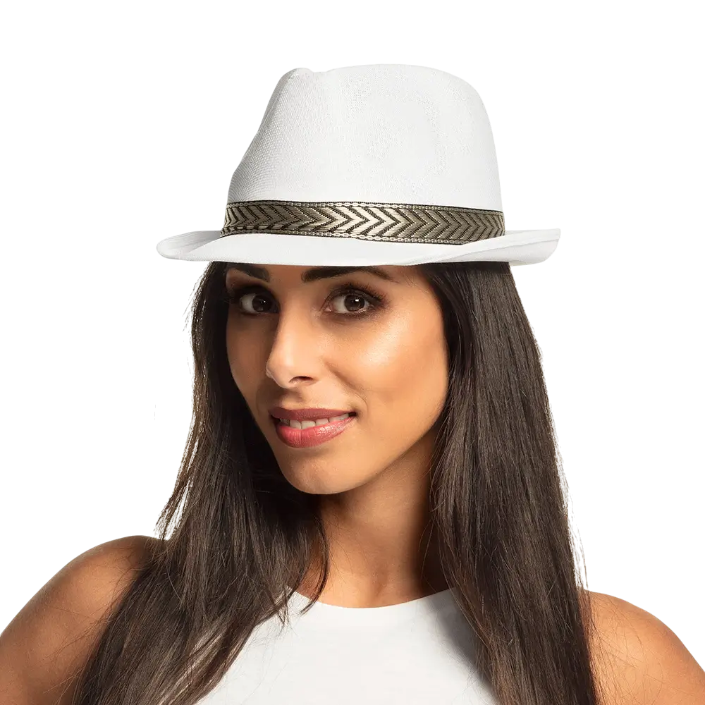 Chapeau Funky Blanc – Accessoire Déguisement Soirée et Carnaval