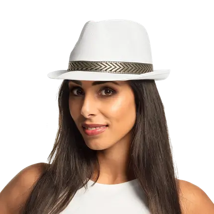 Chapeau Funky Blanc – Accessoire Déguisement Soirée et Carnaval