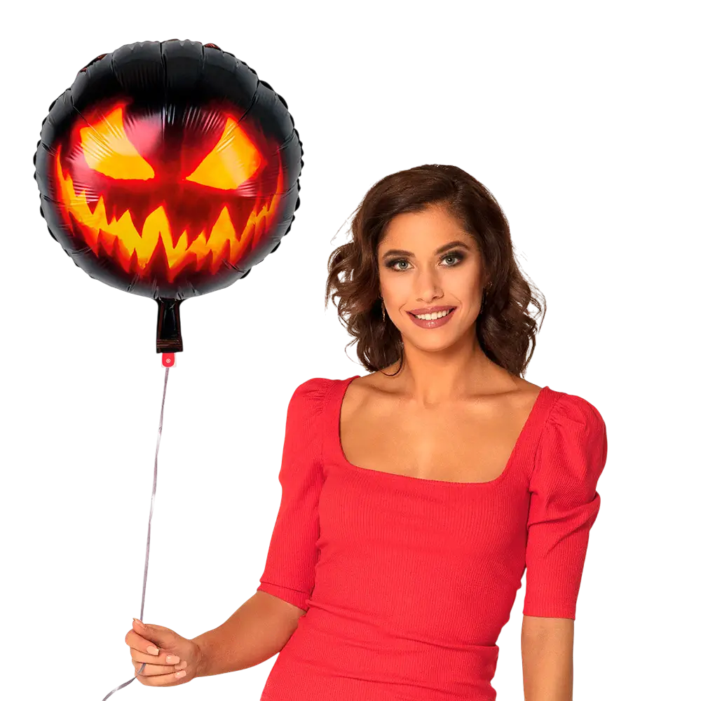 Ballon Aluminium Citrouille Effrayante 45 cm – Décoration Halloween
