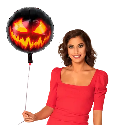 Ballon Aluminium Citrouille Effrayante 45 cm – Décoration Halloween
