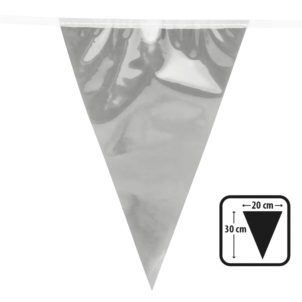 Guirlande Fanions Métallique Argent 10 m – Décoration Fête et Anniversaire