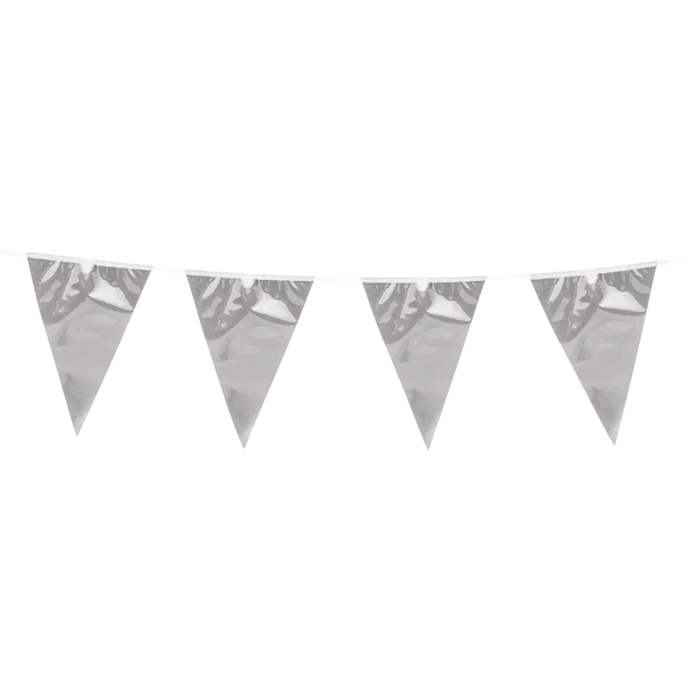Guirlande Fanions Métallique Argent 10 m – Décoration Fête et Anniversaire