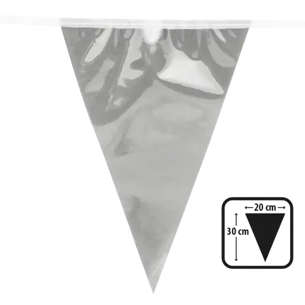 Guirlande Fanions Métallique Argent 10 m – Décoration Fête et Anniversaire