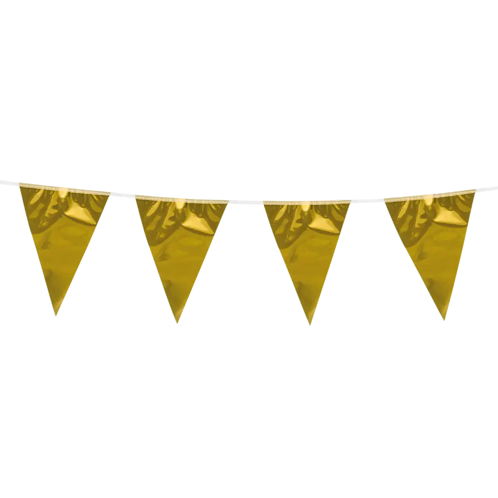 Guirlande Fanions Métallique Or 10 m – Décoration Fête et Anniversaire