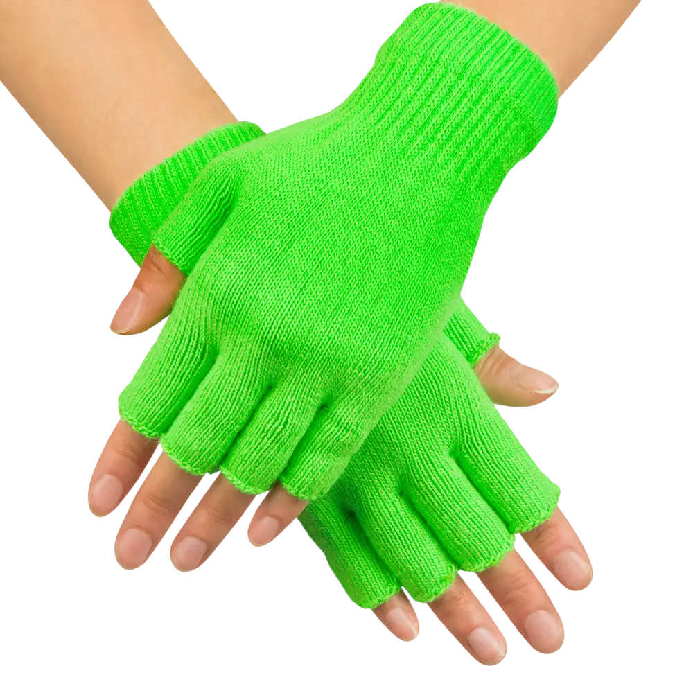 Mitaines Vert Fluo UV – Accessoire Années 80 et Festival