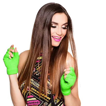 Mitaines Vert Fluo UV – Accessoire Années 80 et Festival